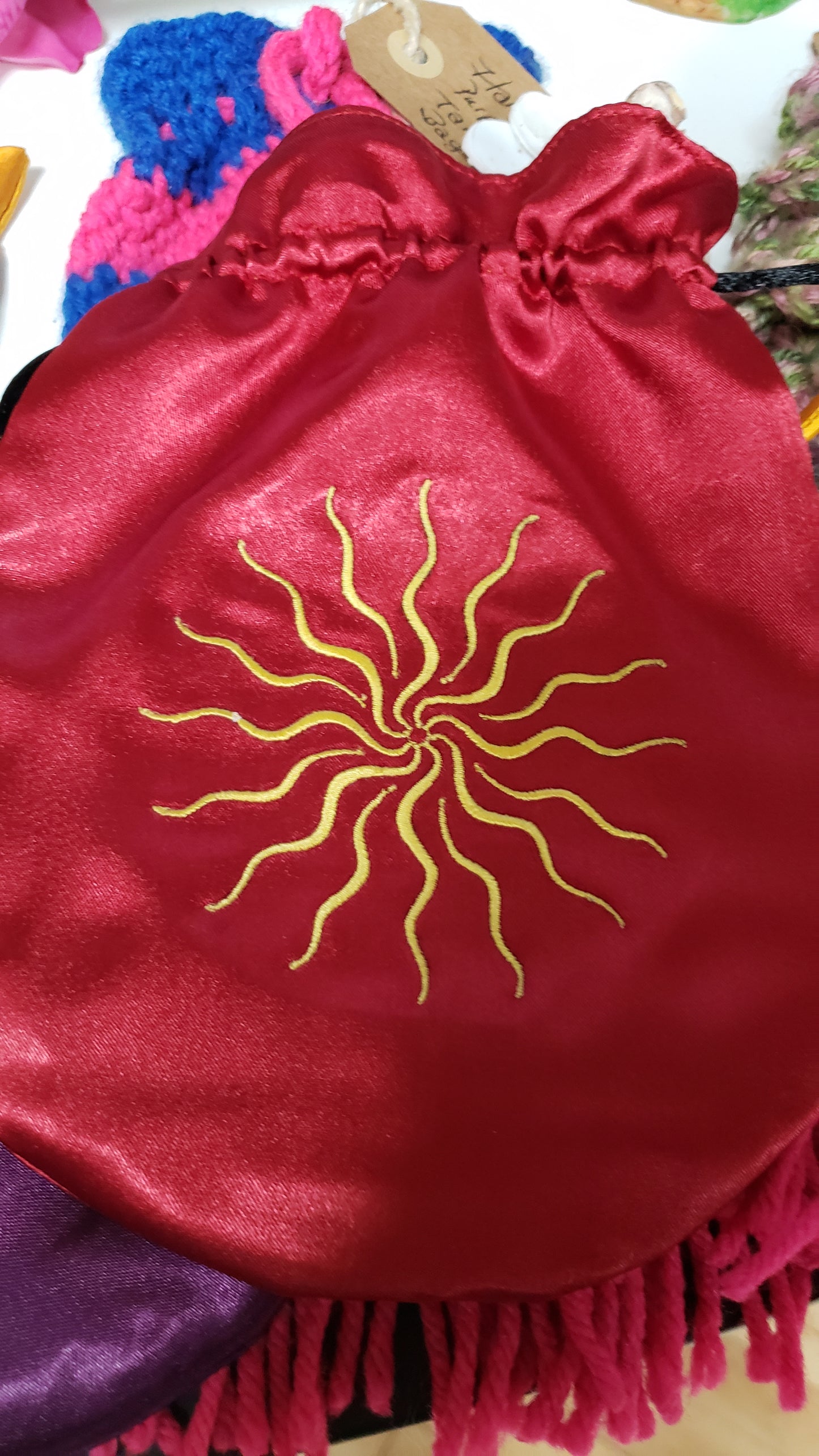 Satin Embroidered Tarot Bag /Oracle Bag - Tree Of Life Shoppe