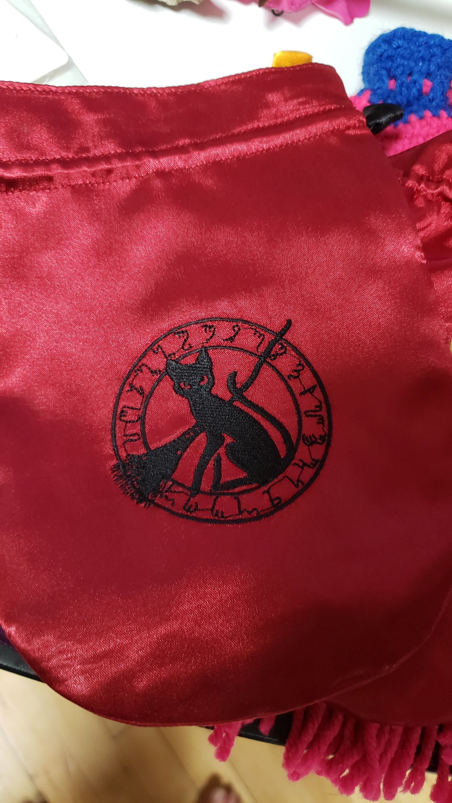 Satin Embroidered Tarot Bag /Oracle Bag - Tree Of Life Shoppe