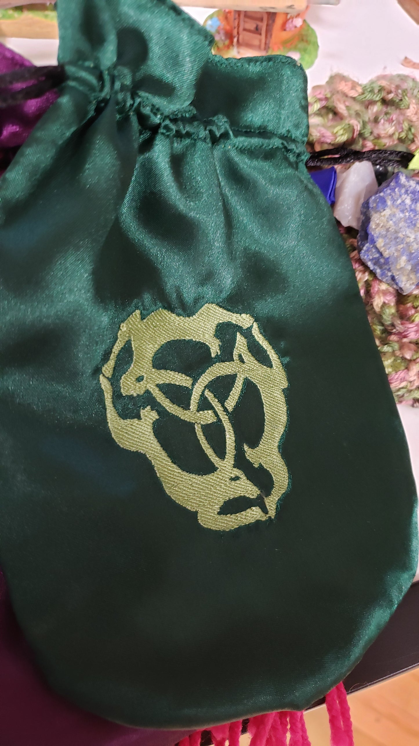 Satin Embroidered Tarot Bag /Oracle Bag - Tree Of Life Shoppe