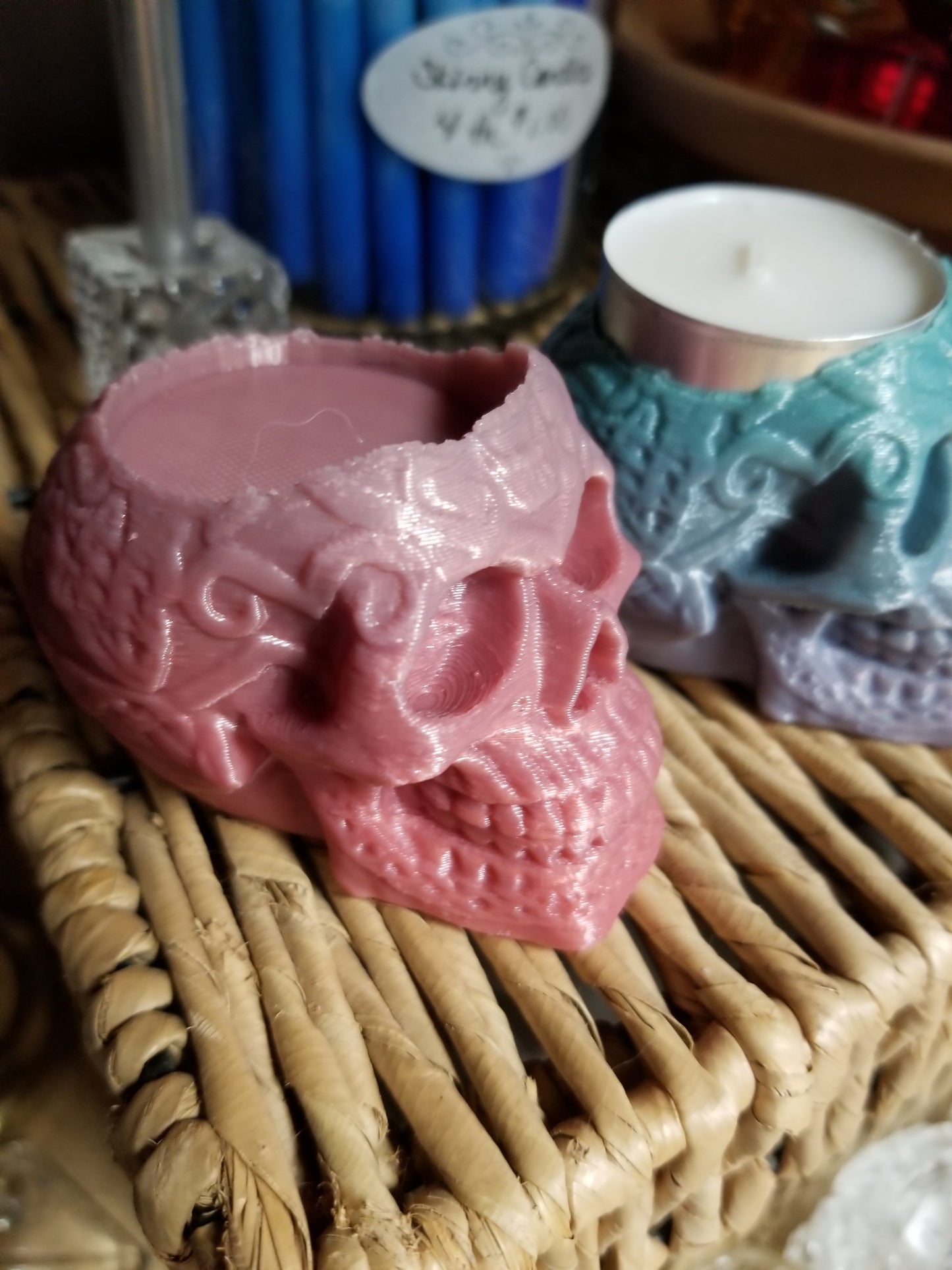 Sugar Skull - Tea light and pillar candle holder - Tree Of Life Shoppe