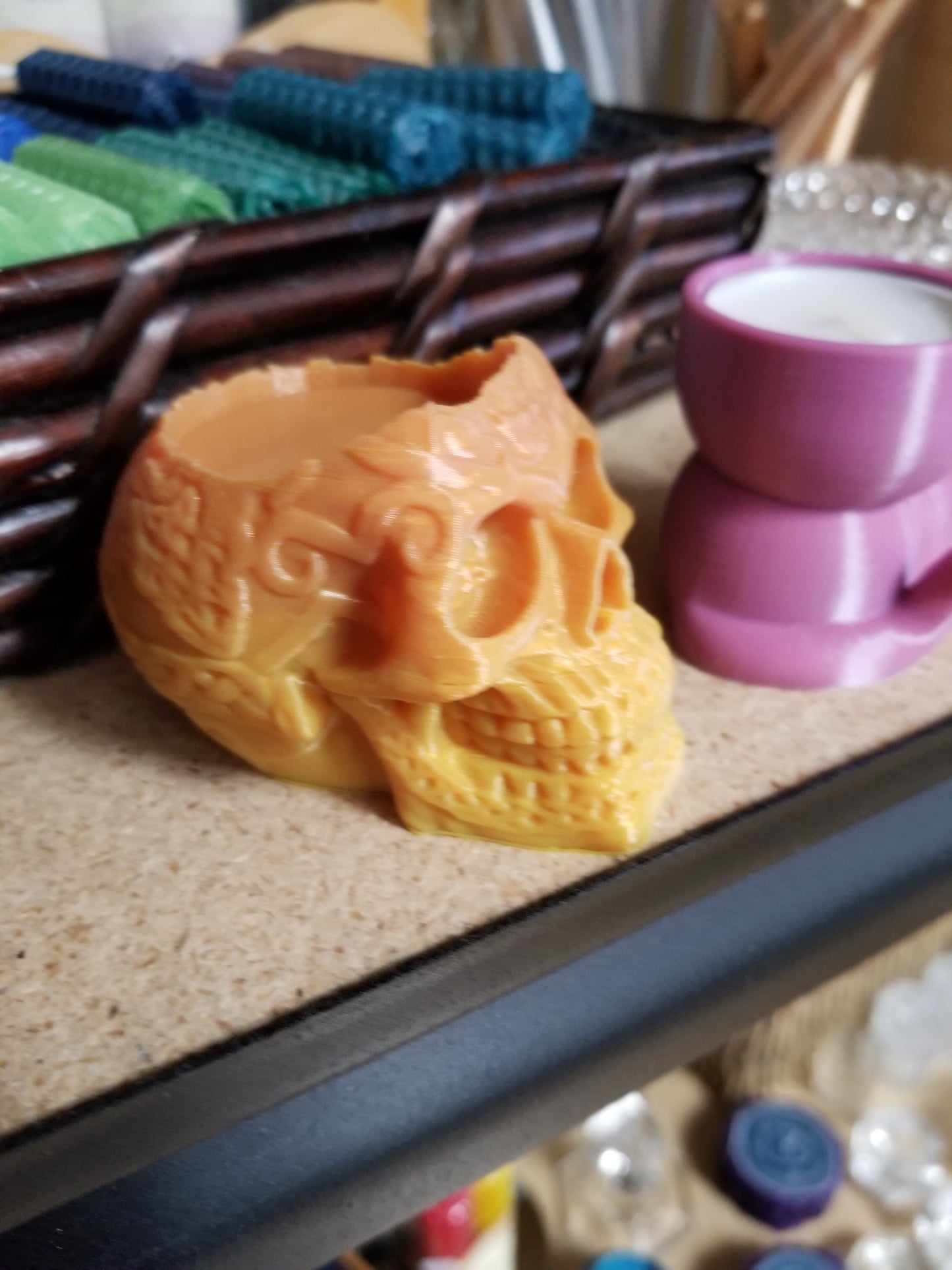 Sugar Skull - Tea light and pillar candle holder - Tree Of Life Shoppe