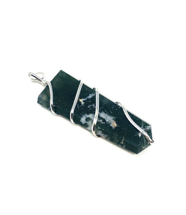 Flat Stone Wire Wrapped Gemstone Pendants - Various