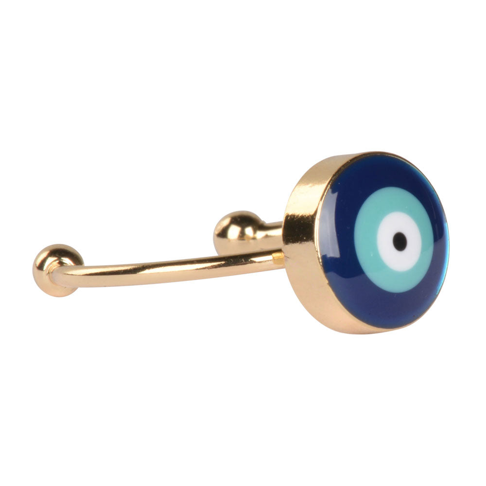Silver Evil Eye Adjustable Ring