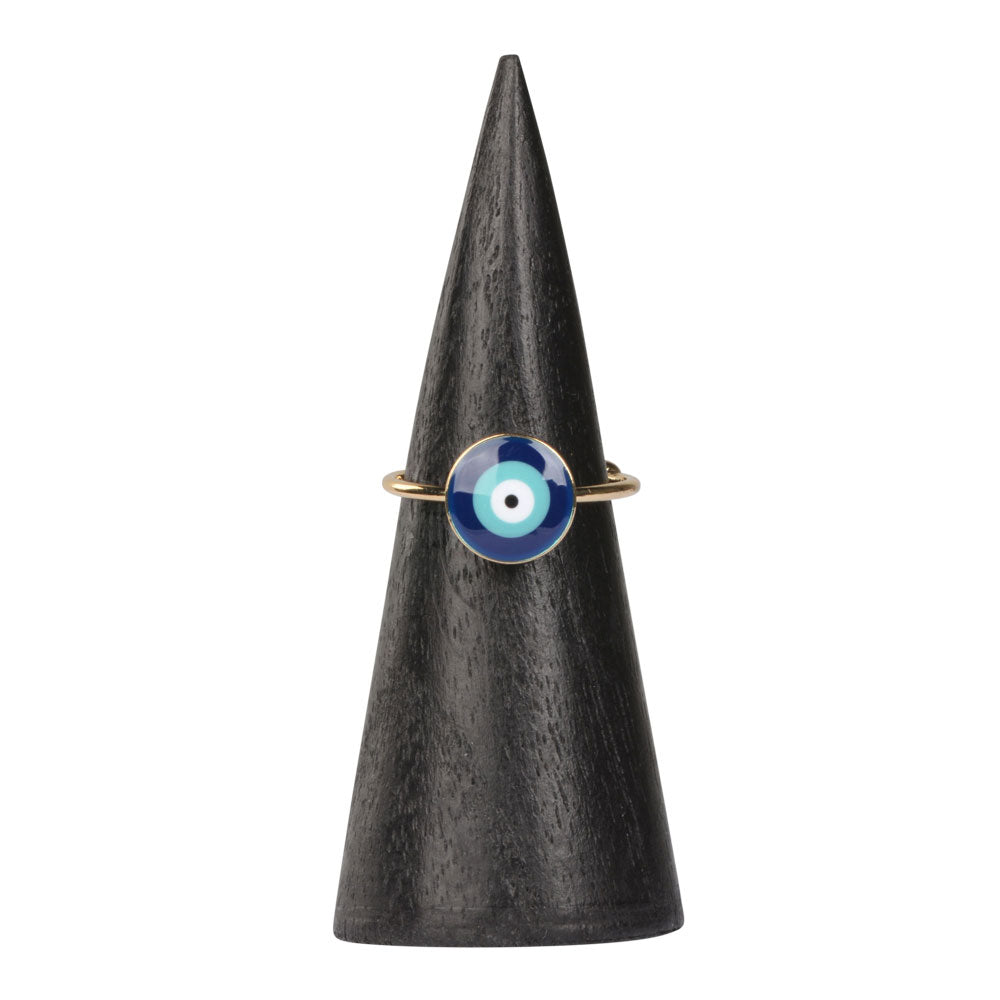 Silver Evil Eye Adjustable Ring