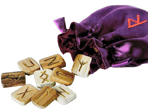 Wooden Tile Rune Set With Embroidered Bag - Tree Of Life Shoppe