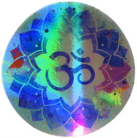 Halographic Sticker: Om Mandala, 4x4 inch