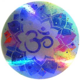 Halographic Sticker: Om Mandala, 4x4 inch
