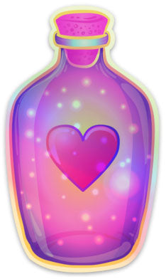 Holographic Sticker: Love Potion, 2.3x4 inch