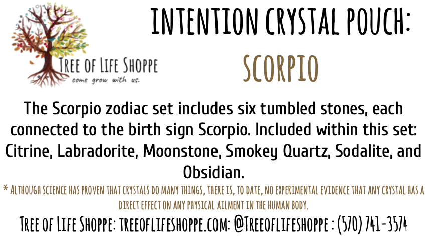 Intention Crystal Pouch - Scorpio - Tree Of Life Shoppe