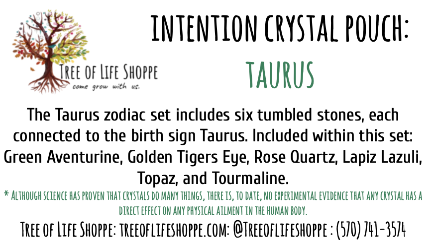 Intention Crystal Pouch - Taurus - Tree Of Life Shoppe