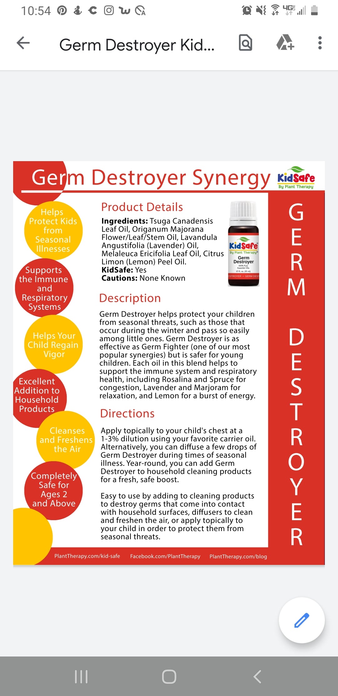 Germ Destroyer KidSafe Essential Oil Roll On - Tree Of Life Shoppe