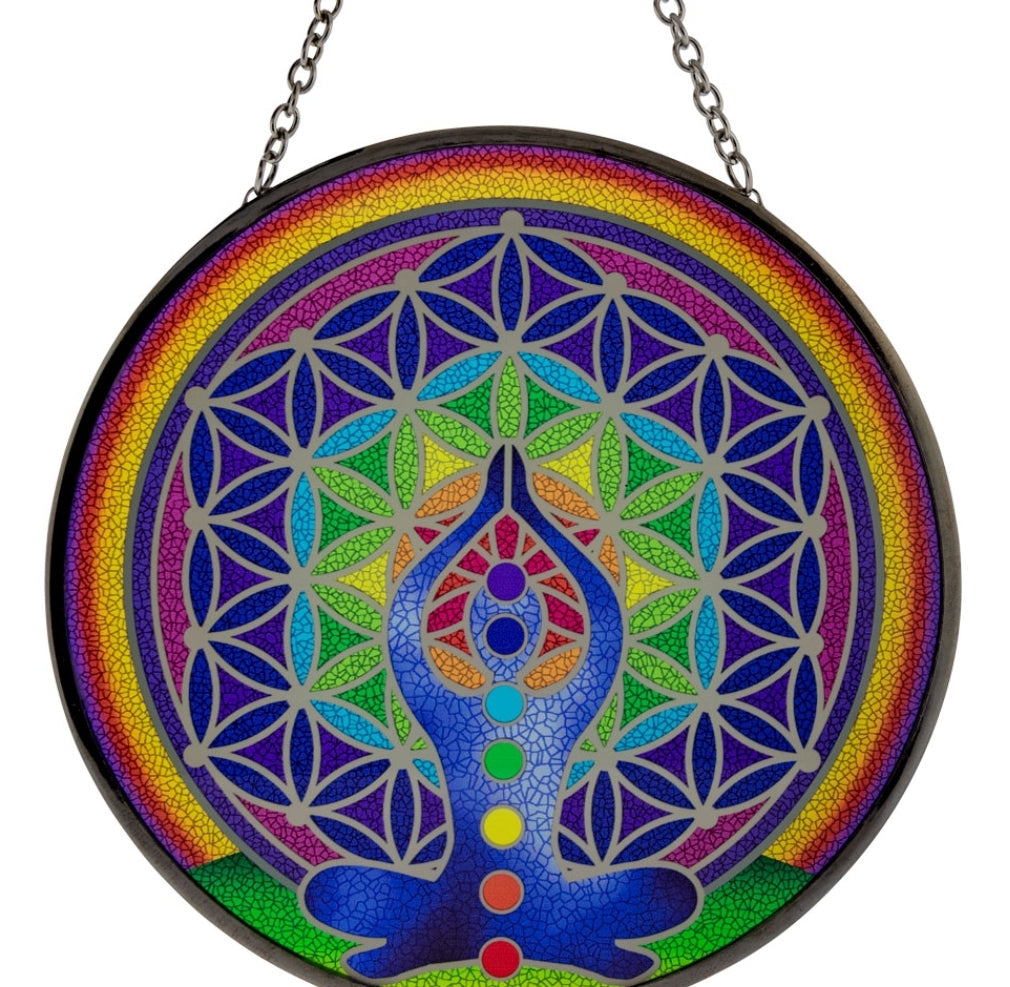 Chakra Glass Suncatcher 6in - Tree Of Life Shoppe