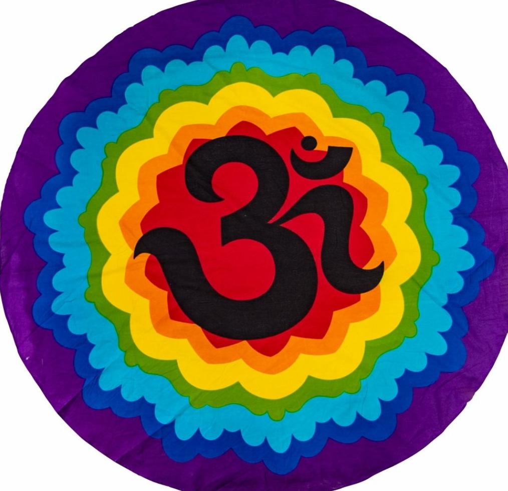 Round Cotton OM Chakra Tapestry - Tree Of Life Shoppe