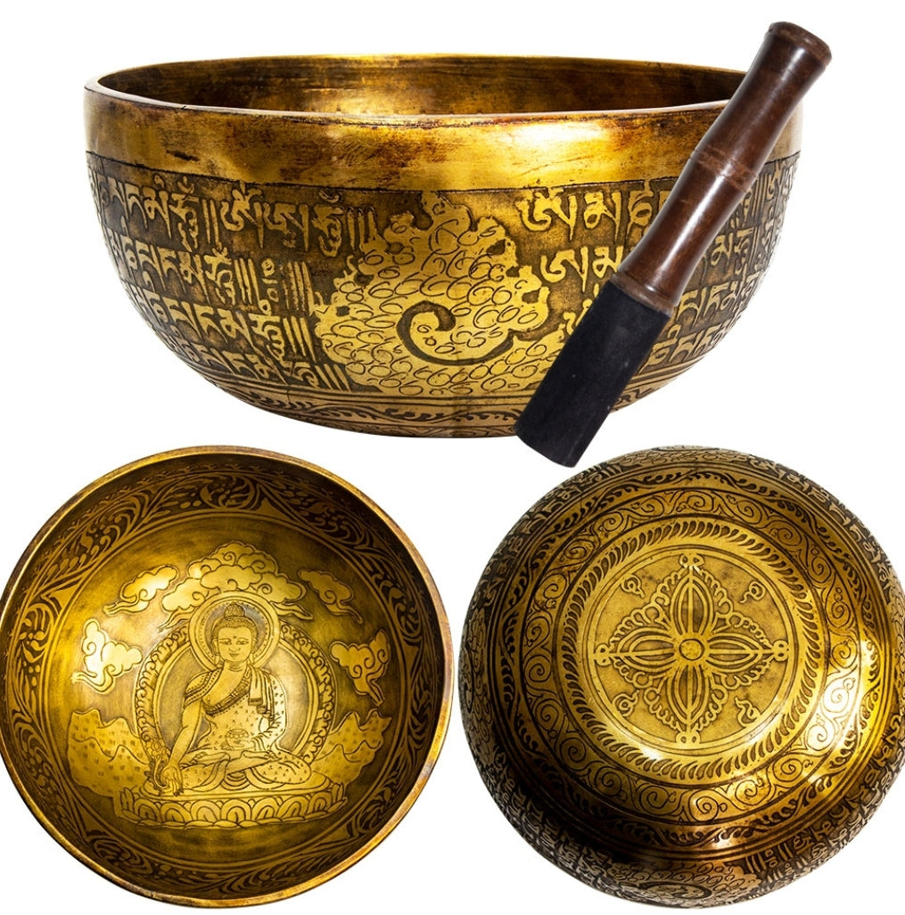 Ancient Design Handcrafted Singing Bowl 7.5 inches - Buddha - Tree Of Life Shoppe