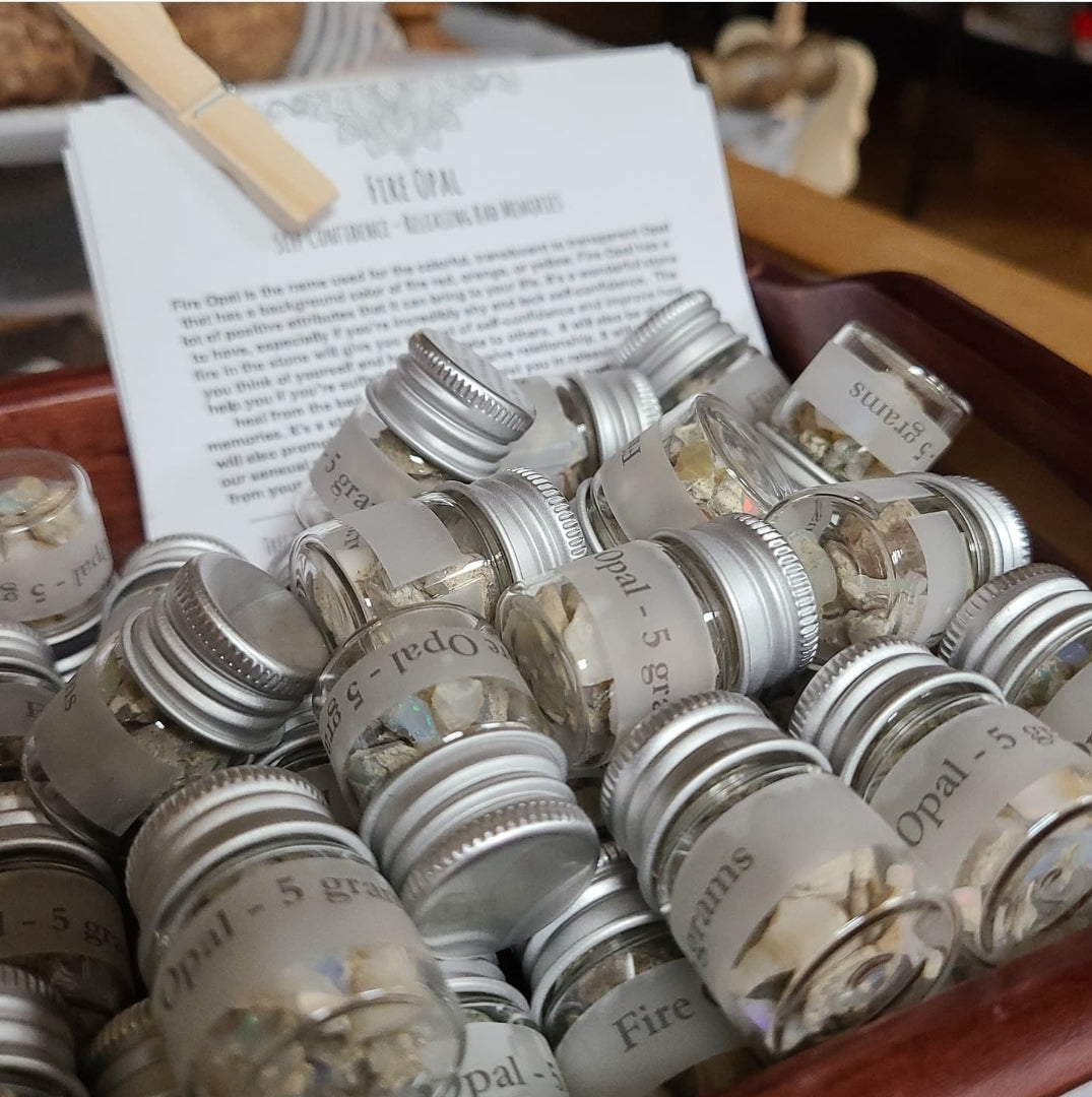 Fire Opal, Raw - Bottles 5 grams