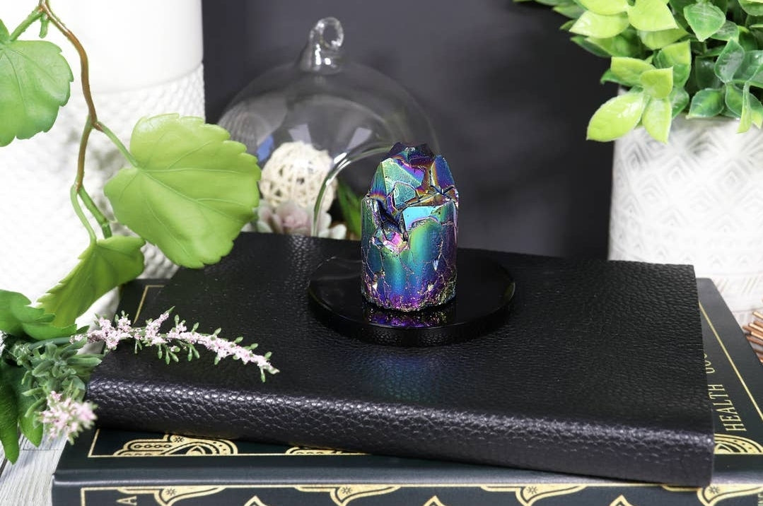 Rainbow Aura Amethyst Core Pillar