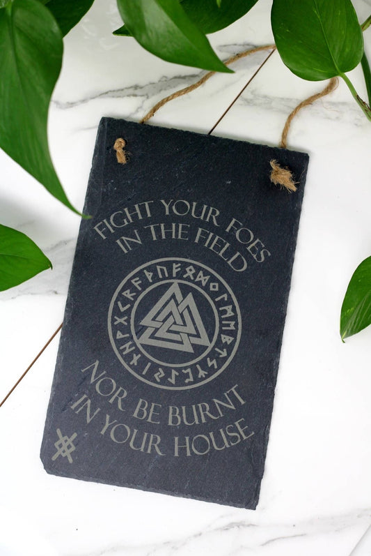 Viking Quote Slate Protection Hanging Sign 10"
