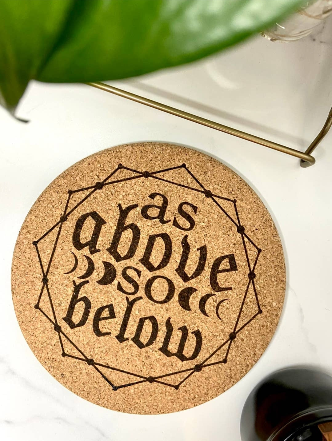 As Above, So Below Engraved Cork Trivet