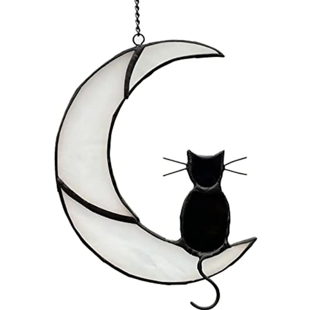 Cat on the Moon Suncatcher