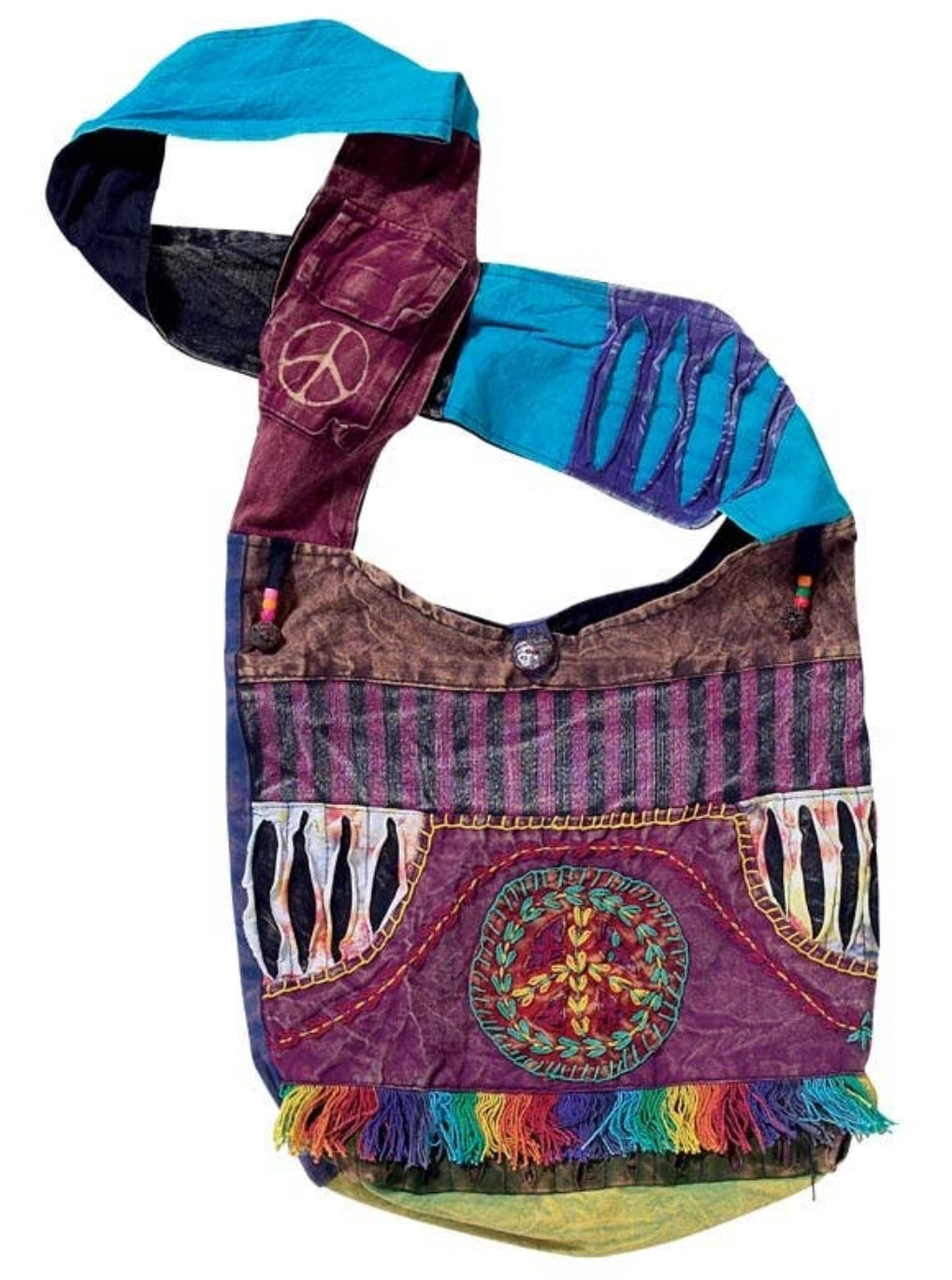 Fringed Peace Monk Bag / Purse