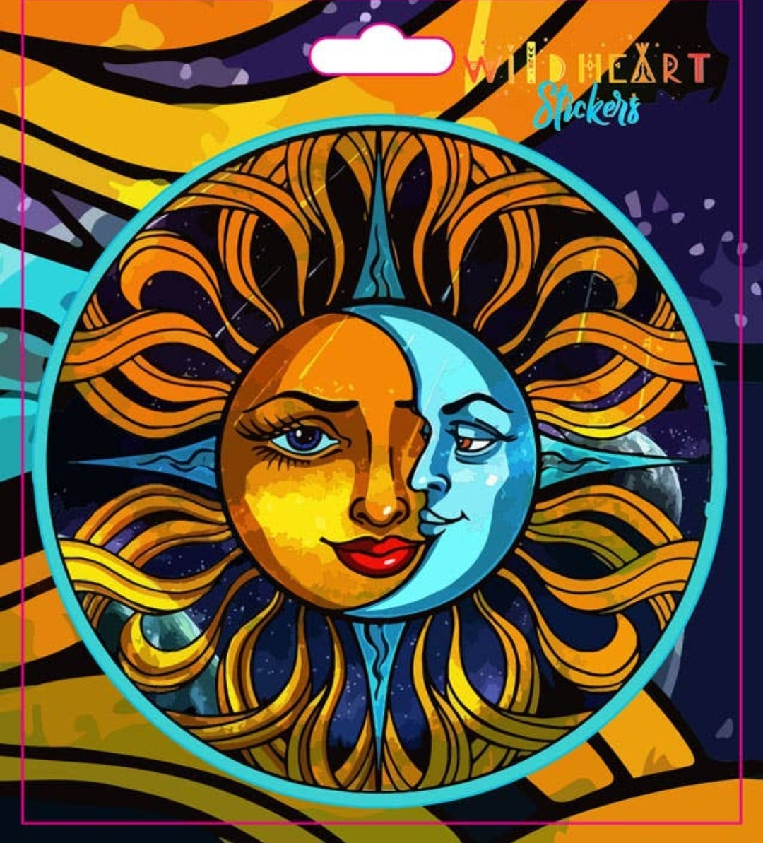 Sun and Moon Window Sticker