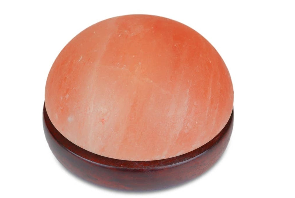 Himalayan Salt Detox Dome Lamp with Wood Base 9"