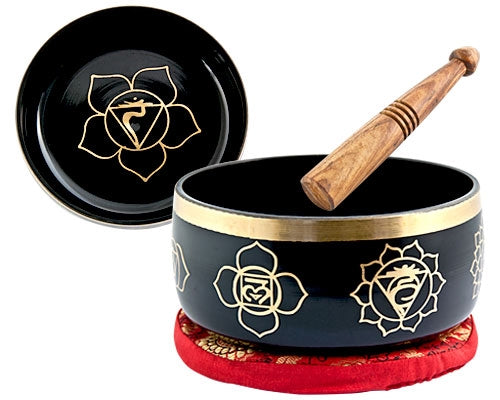 Seven Chakra Singing Bowl 6 inches - Black