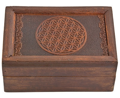 Carved Wooden Storage Boxes - 6"x4" - Various