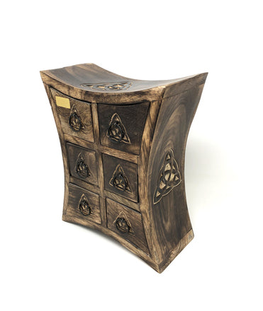 Wooden Storage Almirah Curved Pentacle - Tree Of Life Shoppe