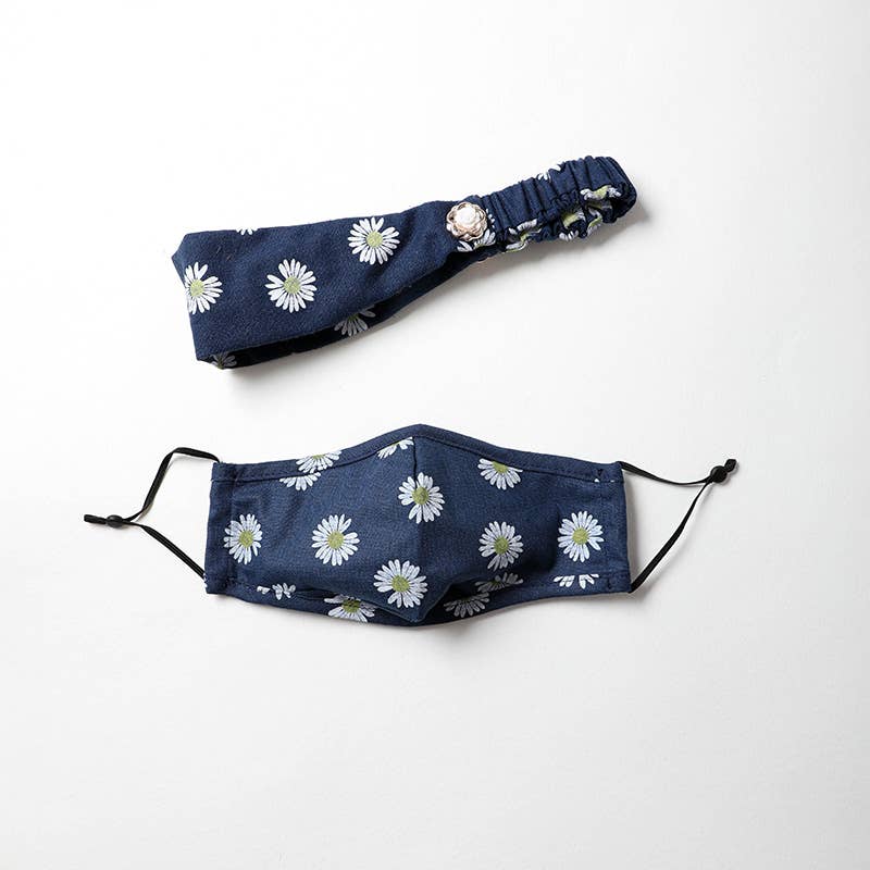 Floral Bandana Print Headband and Face Mask Set - Tree Of Life Shoppe