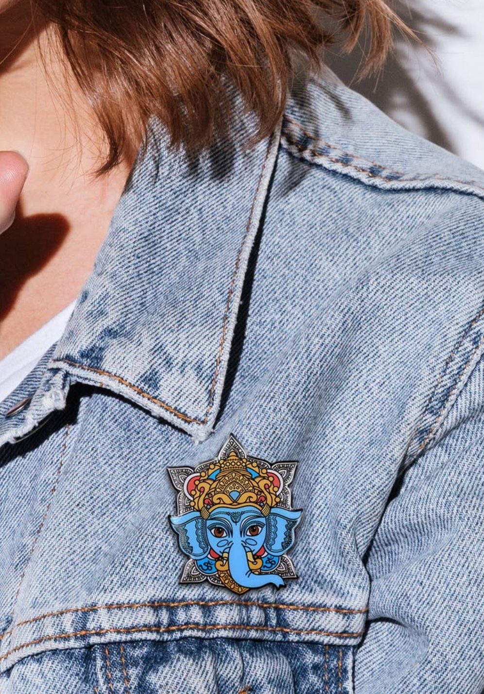Hindu Elephant Lucky Ganesh Chaturthi Enamel Lapel Pin