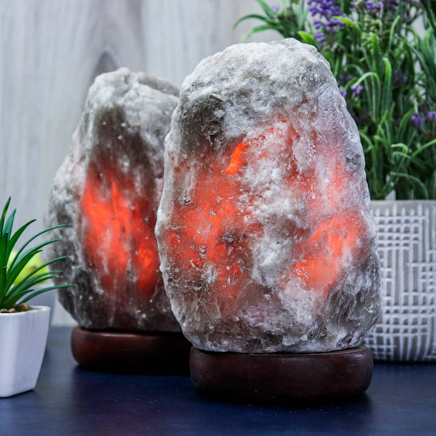 Natural GRAY Himalayan Salt Lamp - 6-8 Lbs