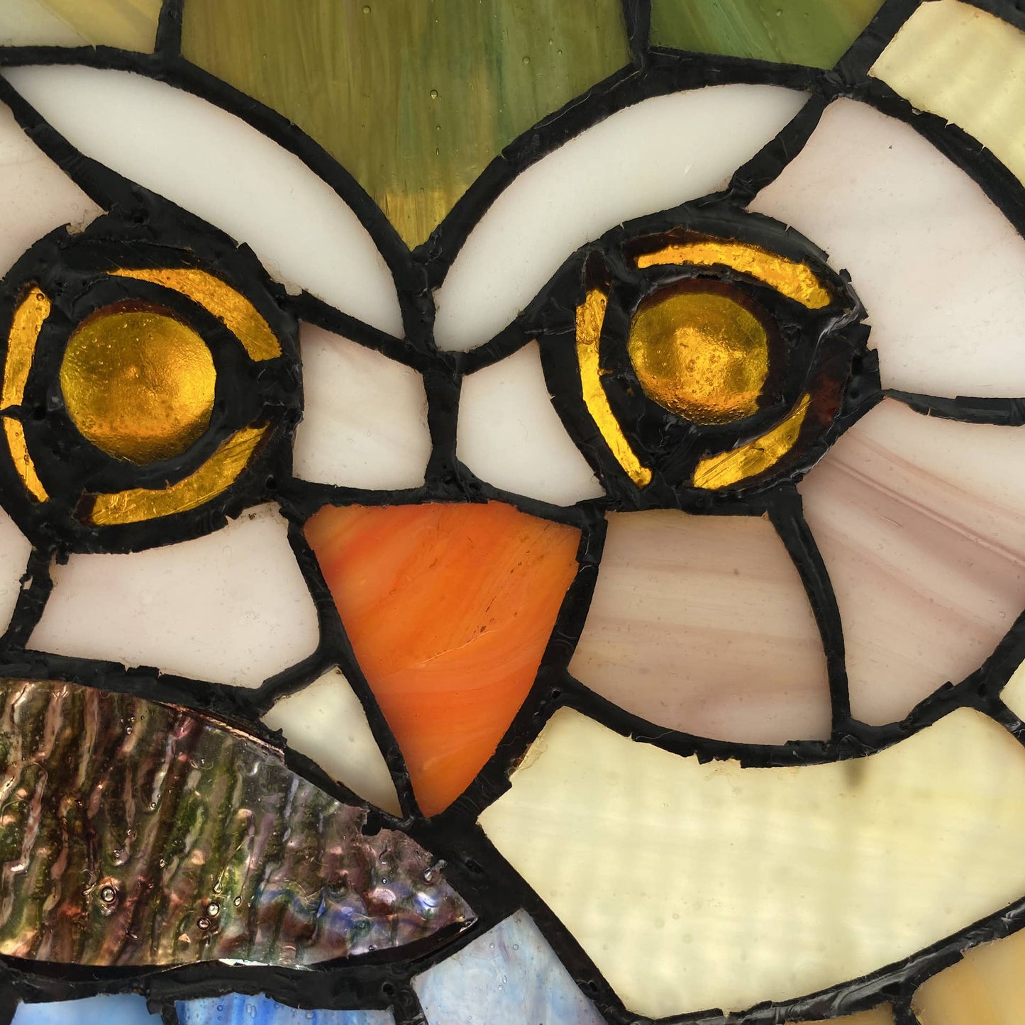Mia the Owl Multicolor Stainglass Window
