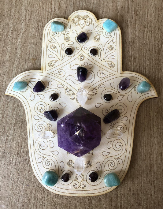 Hamsa Hand (Fatima Hand) Crystal Grid / Altar Tile - Tree Of Life Shoppe