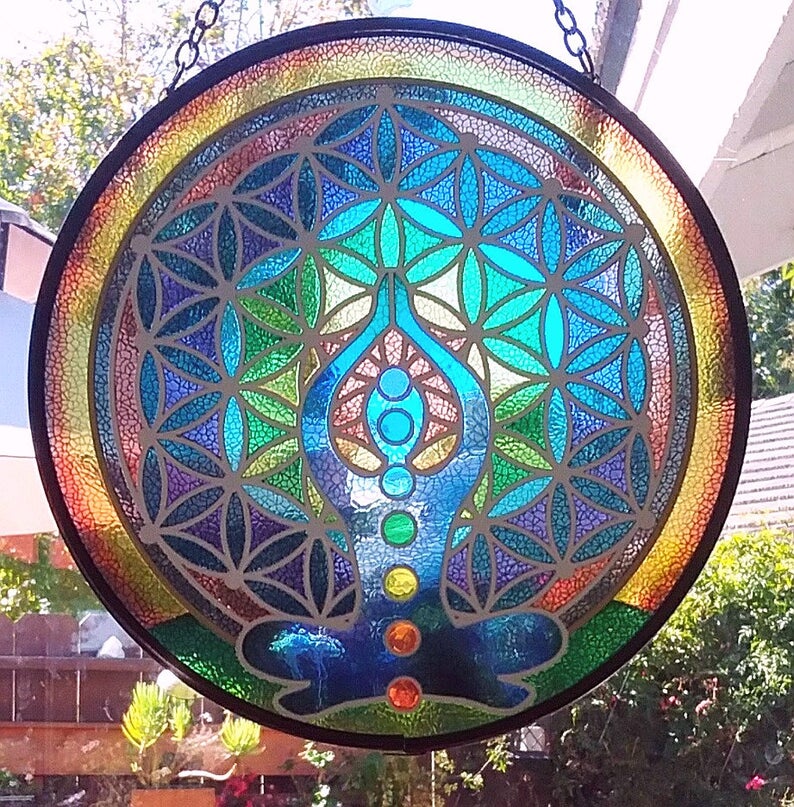 Chakra Glass Suncatcher 6in - Tree Of Life Shoppe