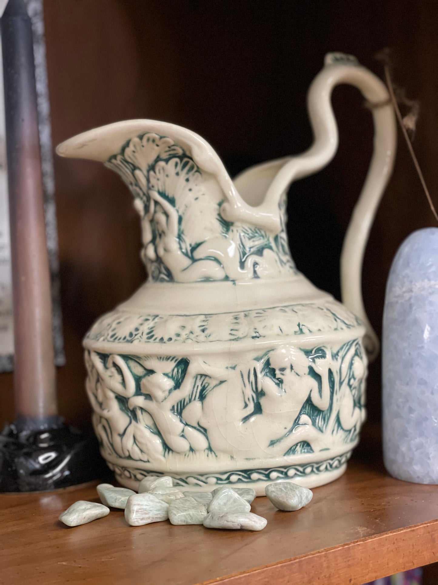 Vintage Pitcher POSEIDON God of Sea Mermaids and Babies (Used)
