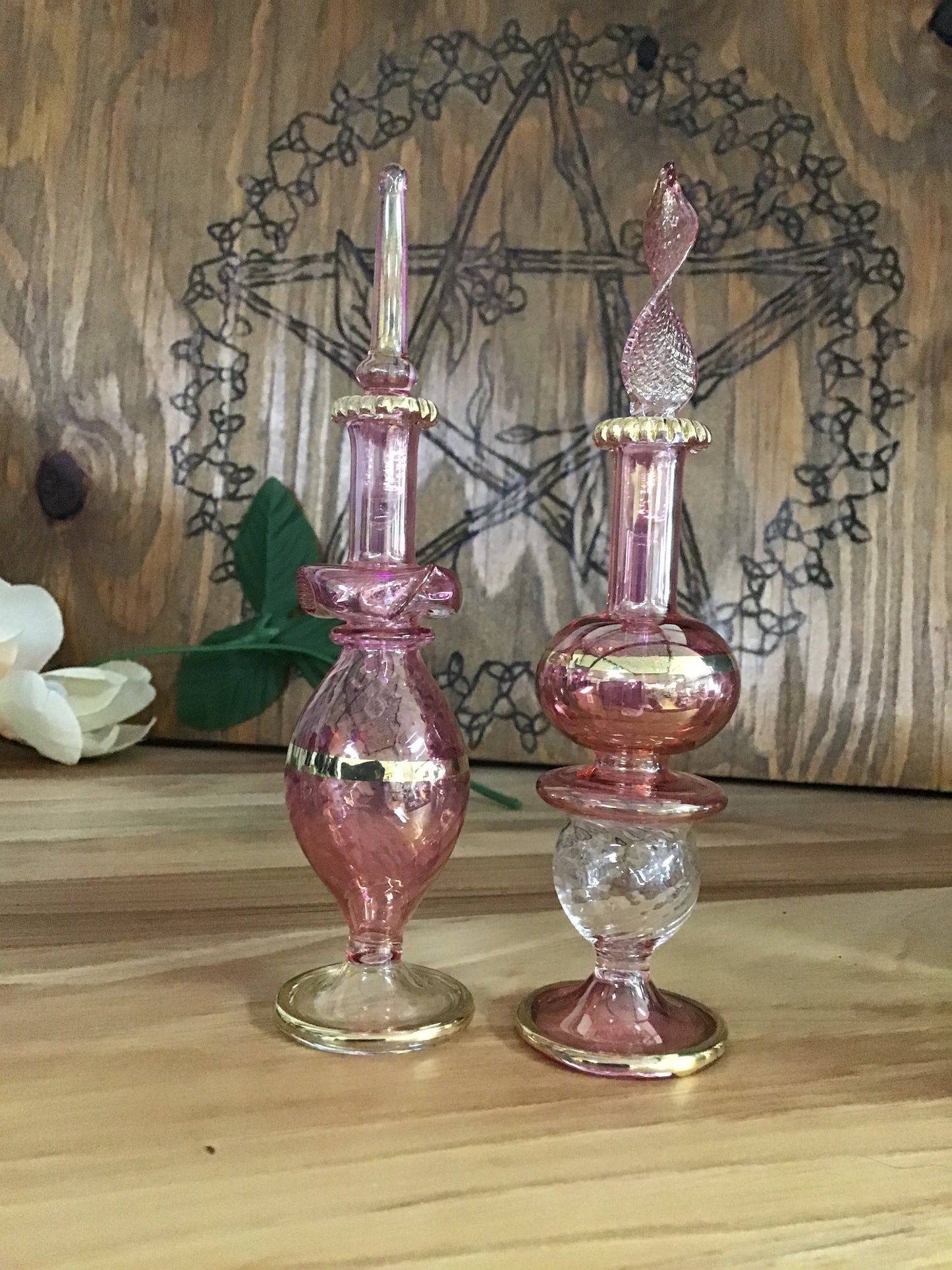 Hand Blown Glass Perfume Bottle 5” / Tear Drop Bottles - Tree Of Life Shoppe