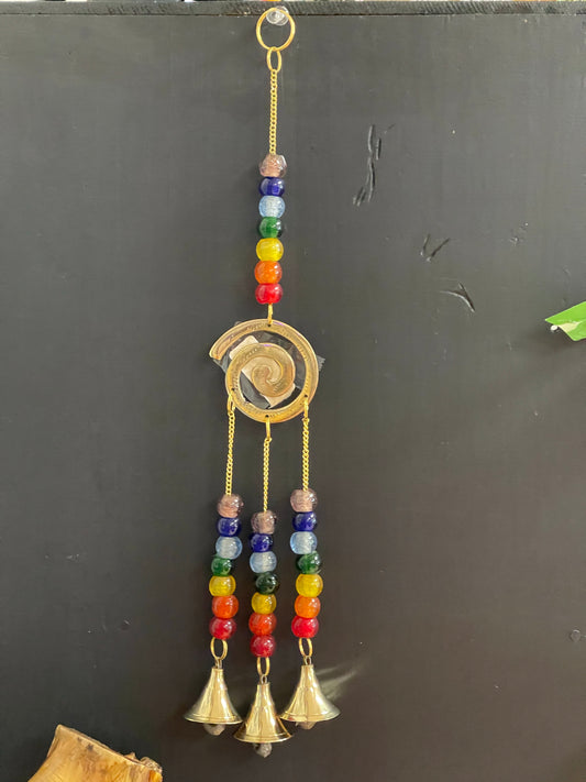 7 Chakra Spiral Brass Wind Chime 12"
