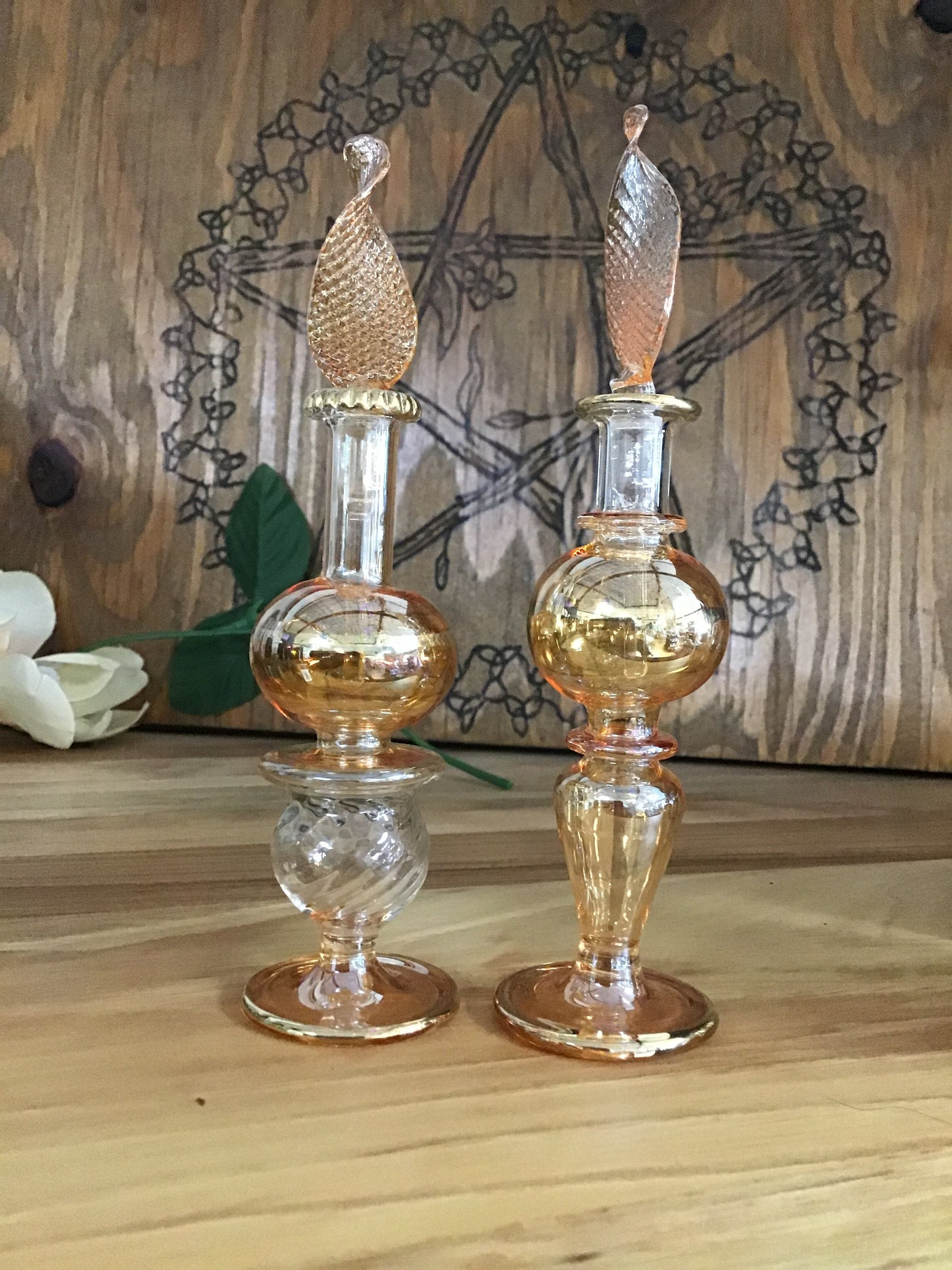 Hand Blown Glass Perfume Bottle 5” / Tear Drop Bottles - Tree Of Life Shoppe