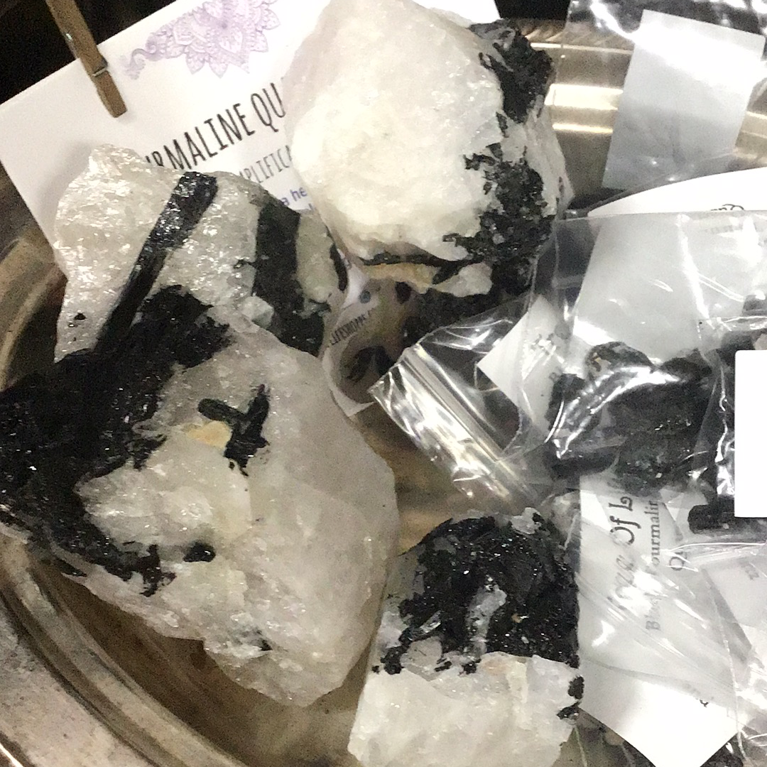 Black Tourmaline with Quartz Matrix Specimens - Tree Of Life Shoppe