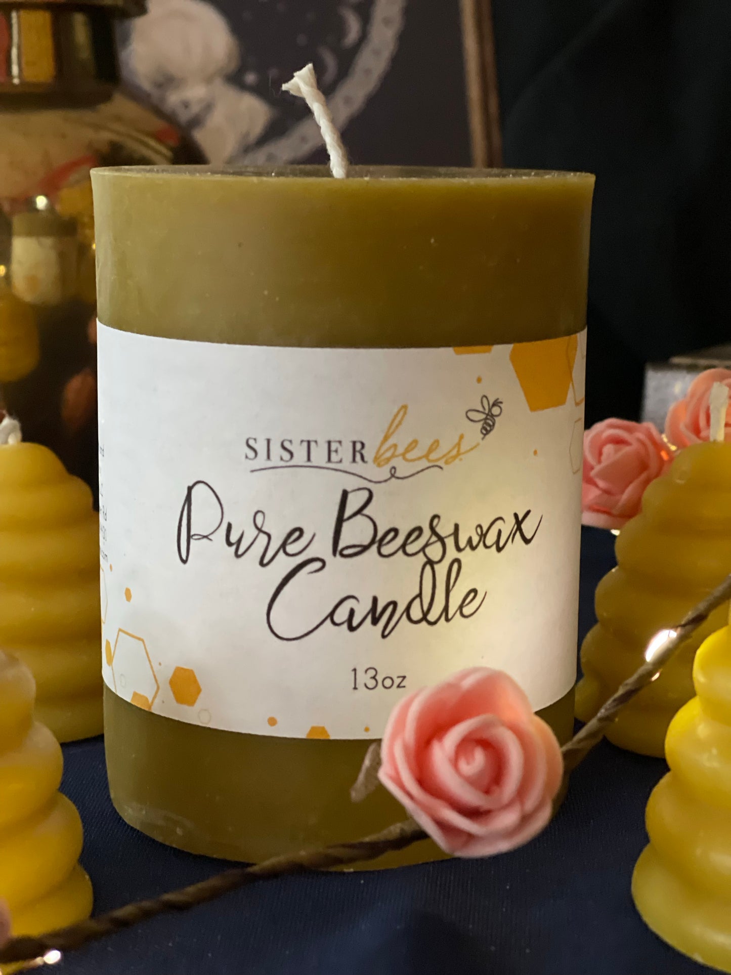 100% Pure Beeswax Pillar Candle