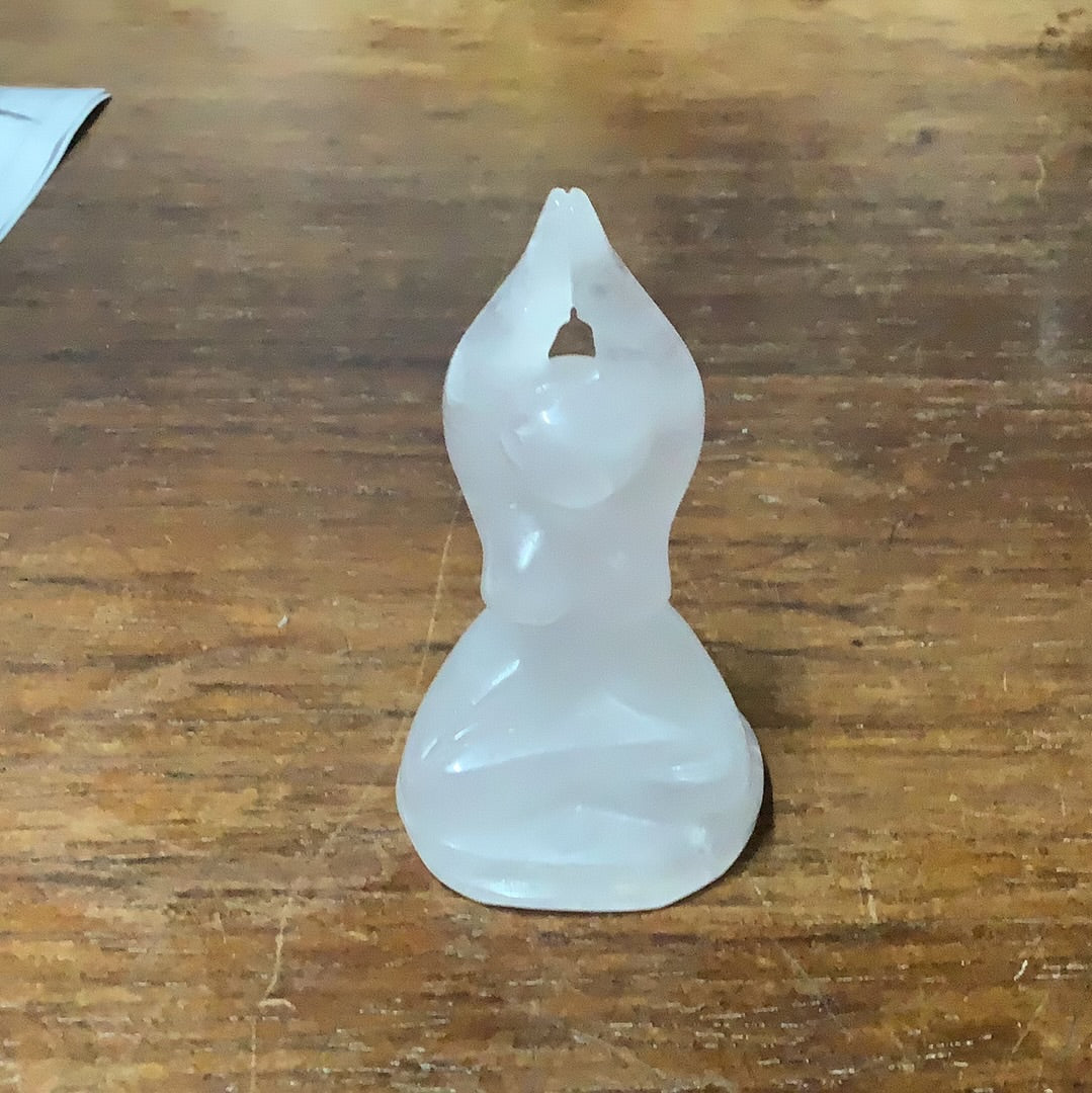 Carved Rose Quartz Goddess Statue