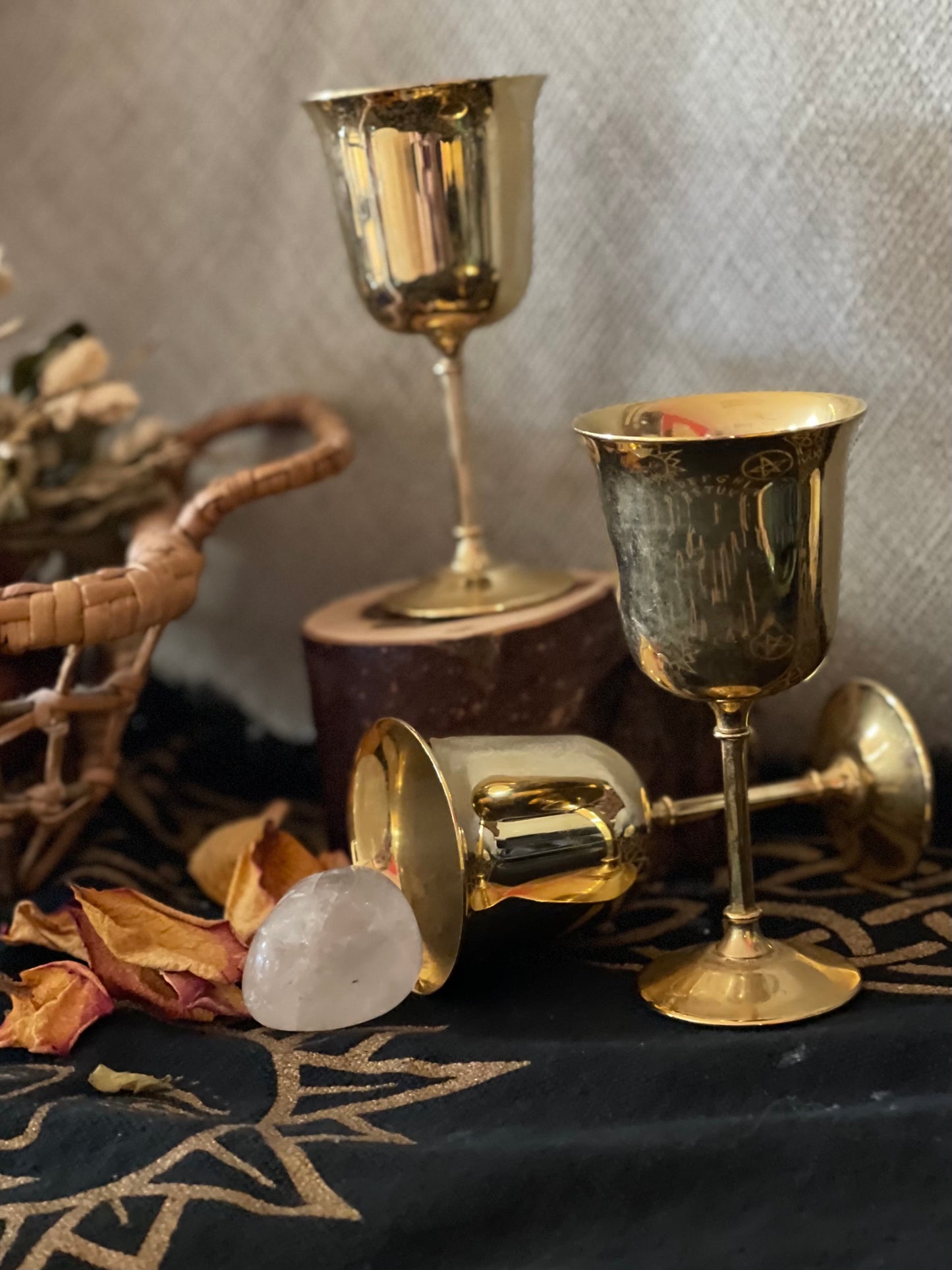 Mini Vintage Brass Chalices