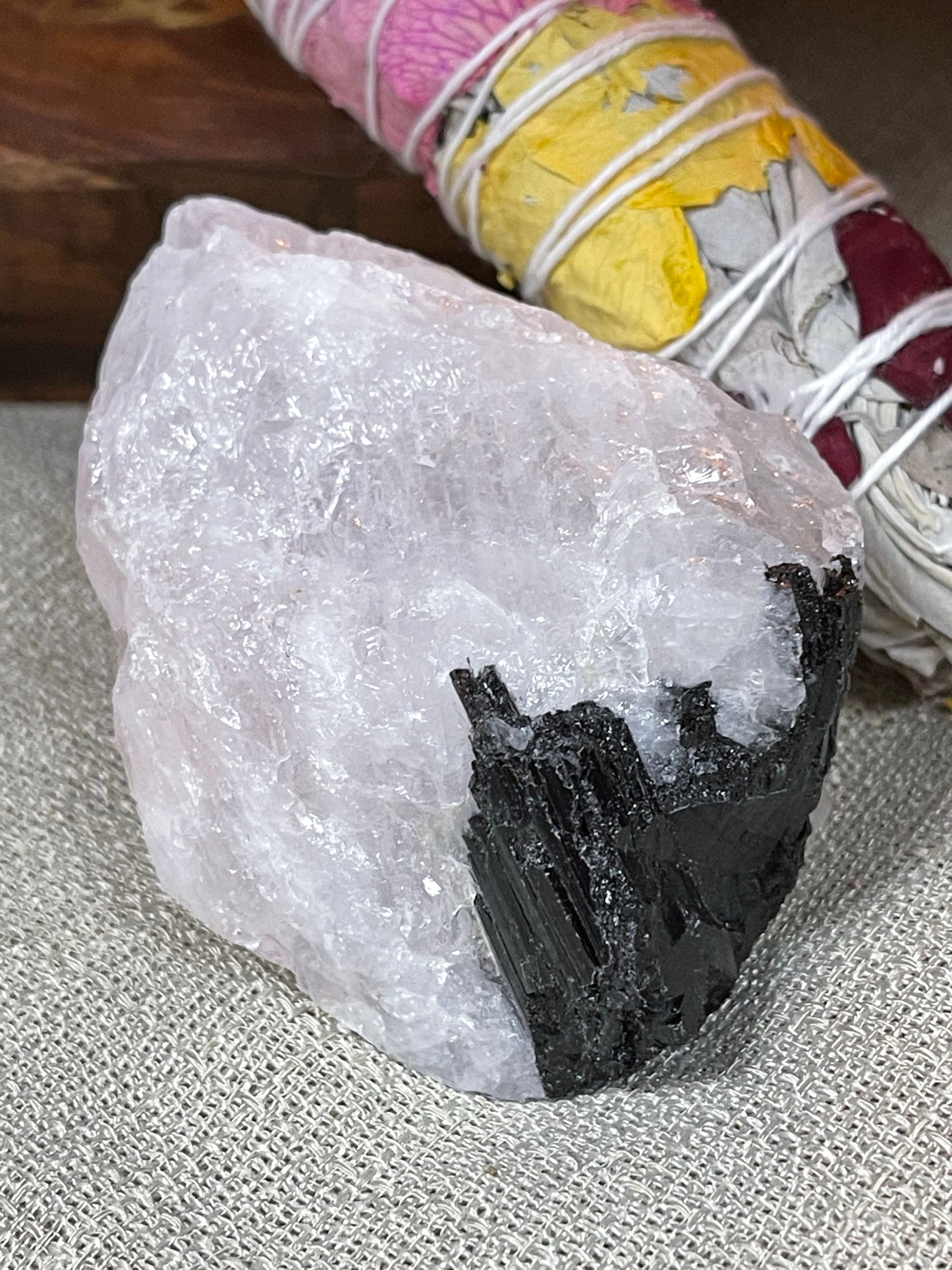 Black Tourmaline with Quartz Matrix Specimens - Tree Of Life Shoppe