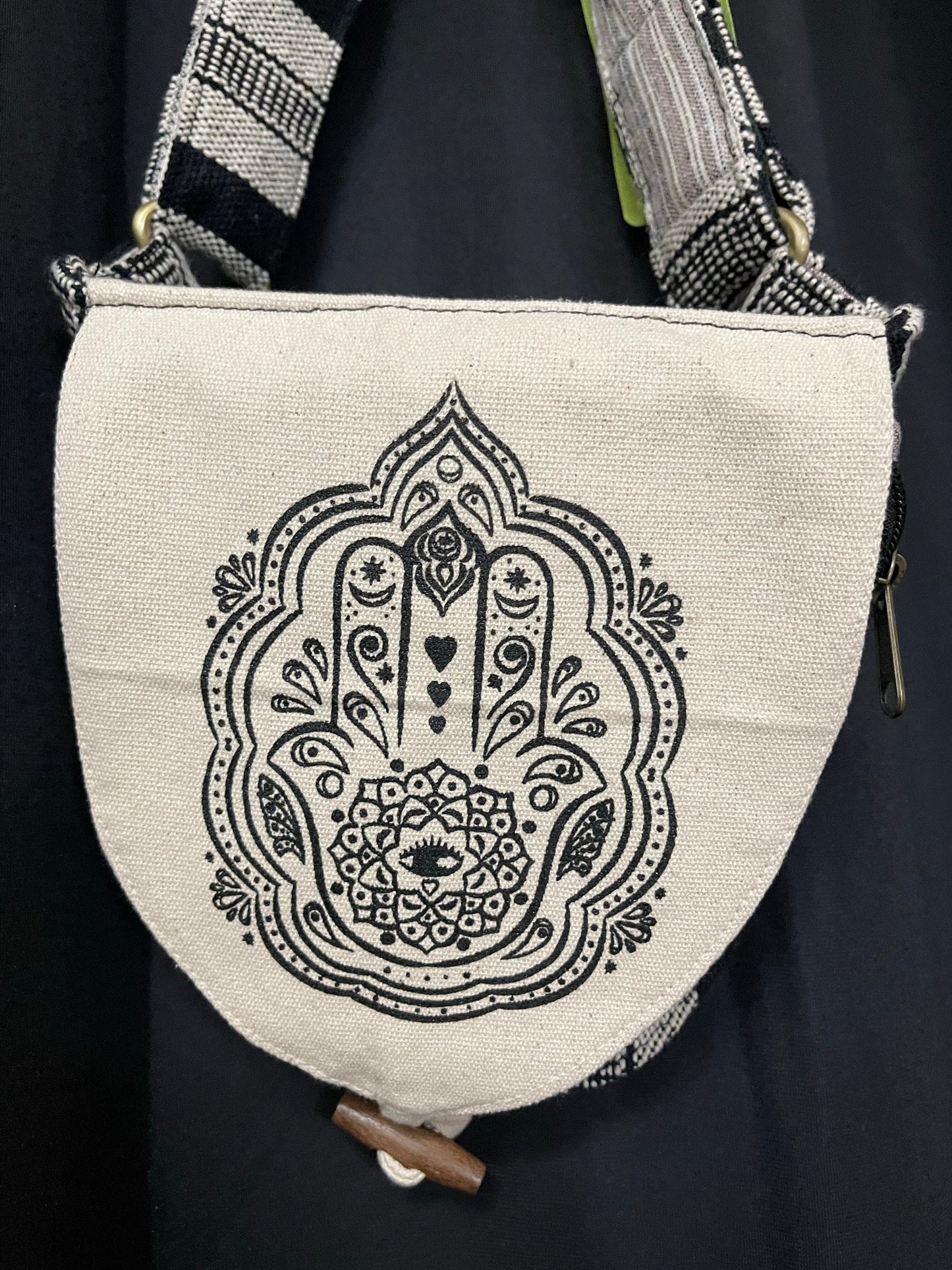 Hamsa Hand Canvas Hippie Hip Bag