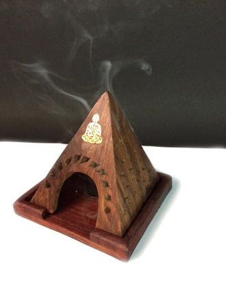 Vrinda Pyramid Wooden Back Flow Cone Burner