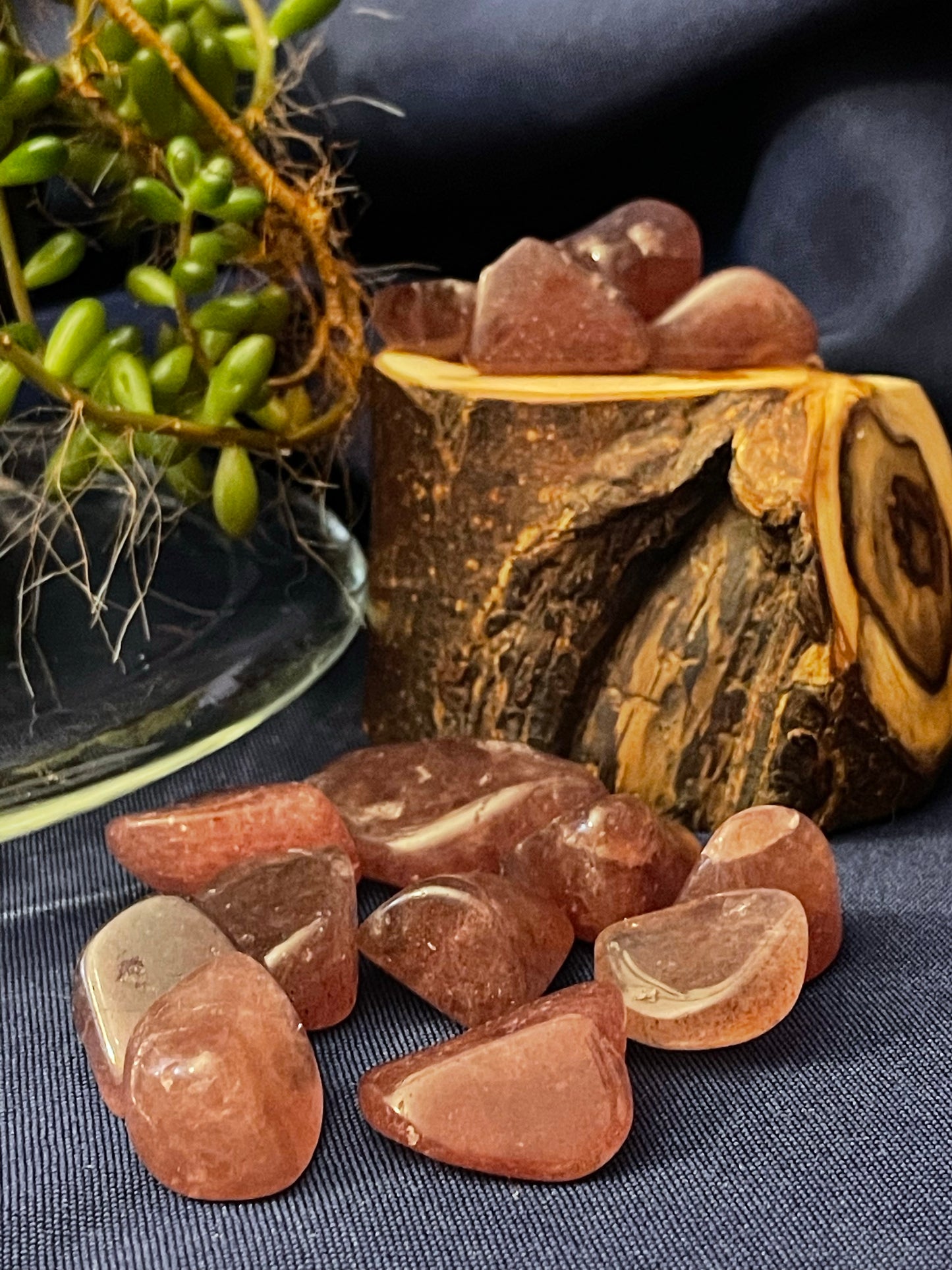Tanzberry, Red (Strawberry Quartz) - Tumbled