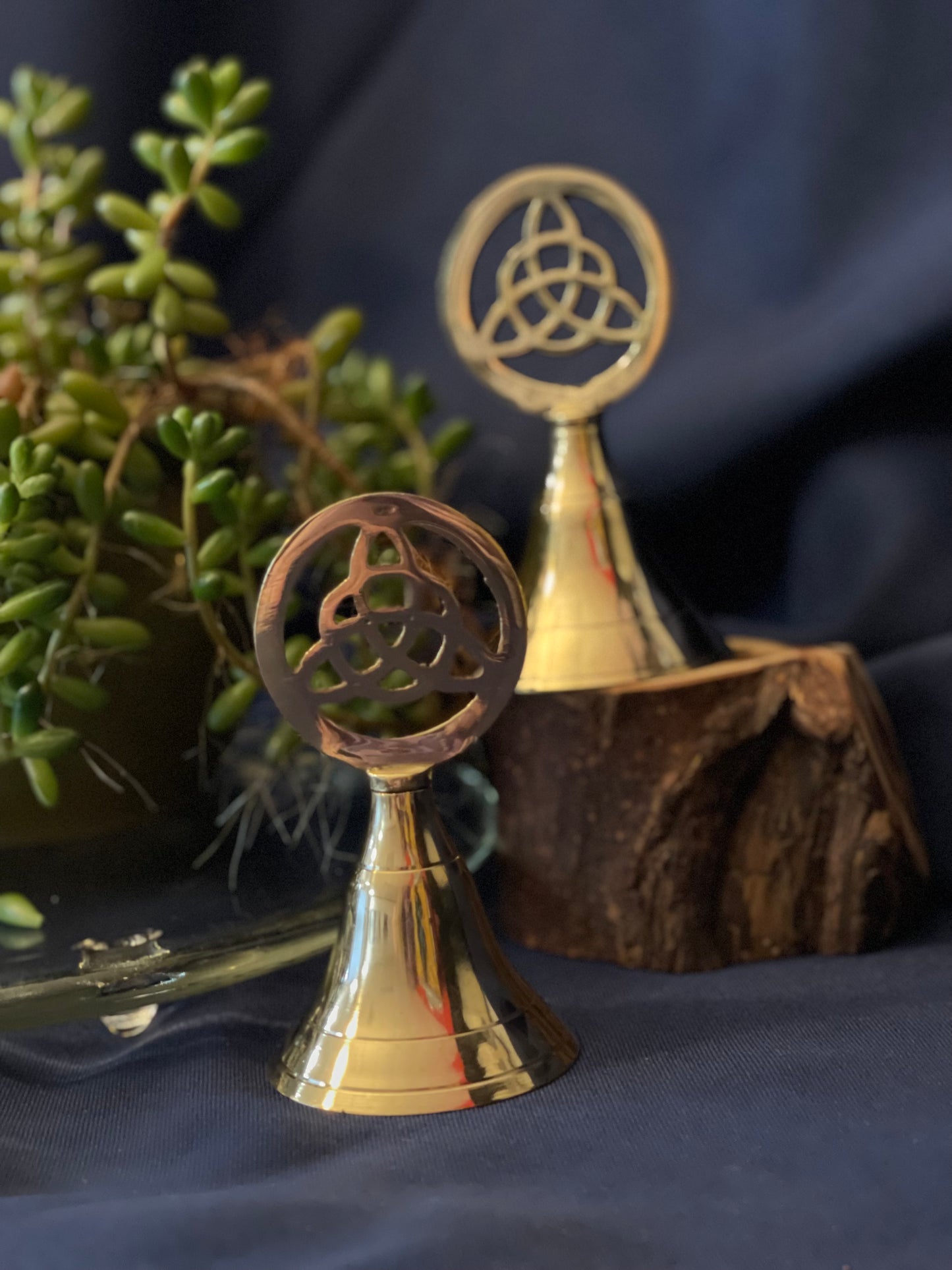 Triquetra Symbol Brass Altar Bell - 4"H