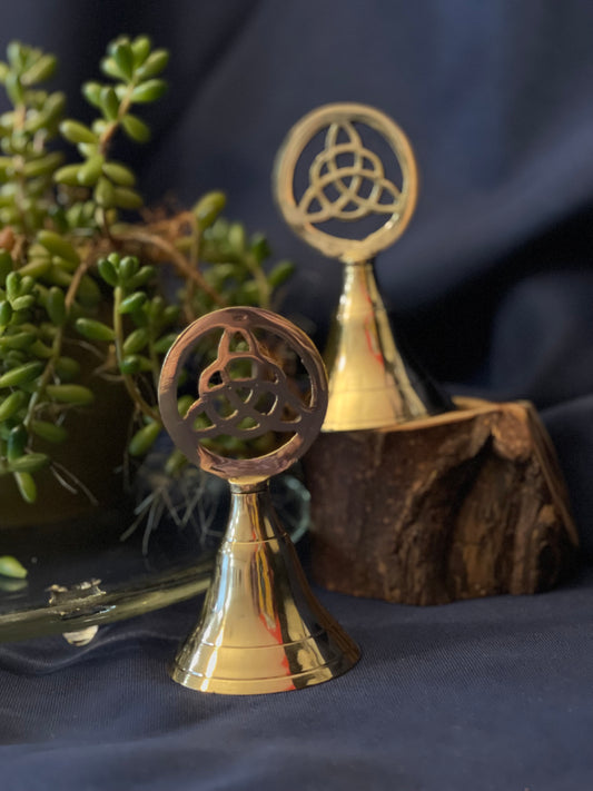 Triquetra Symbol Brass Altar Bell - 4"H