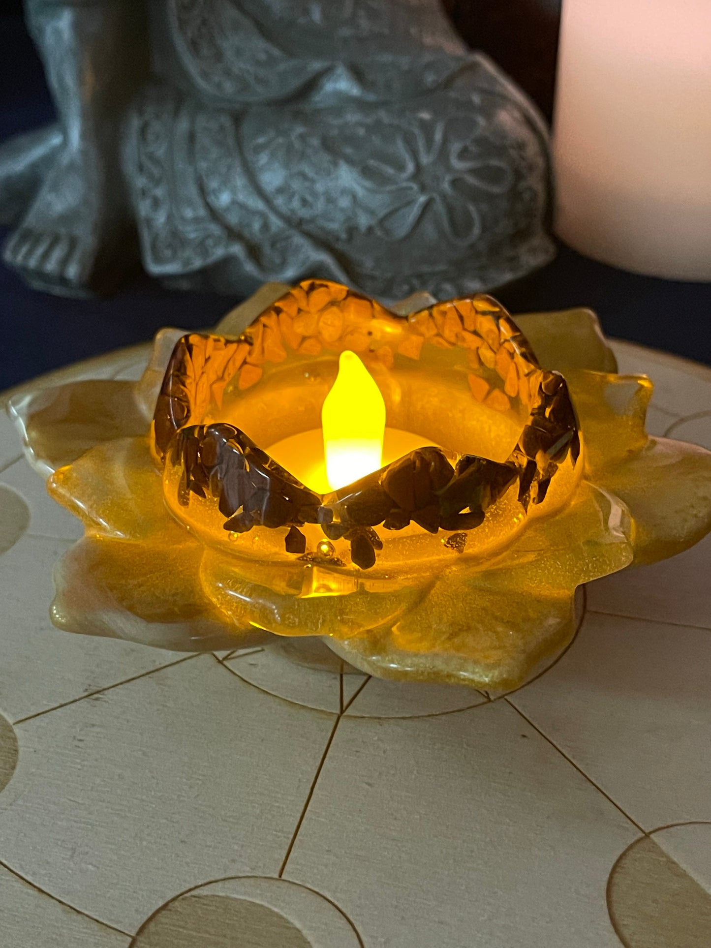 Resin Lotus Votive Holder